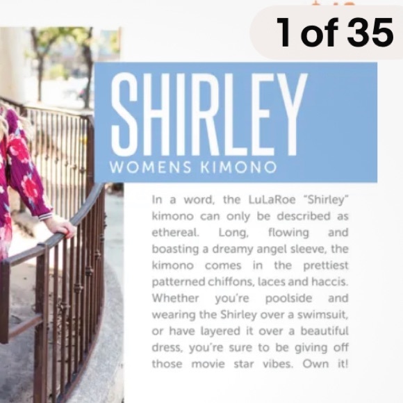 LULAROE “Shirley” womens large chiffon kimono - Picture 5 of 6